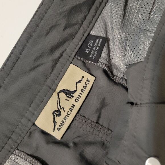 36 x 30 AMERICAN OUTBACK SHORTS PANTS OUTDOOR ZIP OFF TRAIL GRAY WICKING XL PANT - Picture 6 of 8